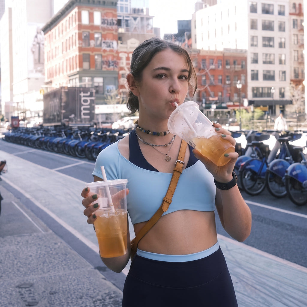 Aoxjox "Dual Core" Halter Crop Top Short Sleeve
