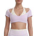 Aoxjox "Dual Core" Halter Crop Top Short Sleeve