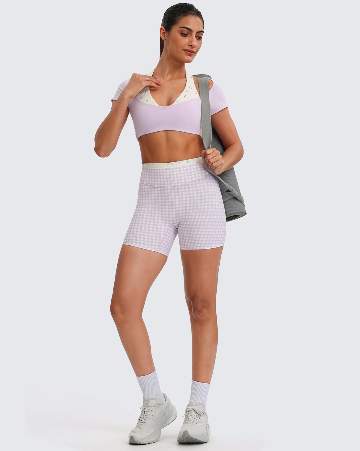 Aoxjox "Dual Core" Halter Crop Top Short Sleeve