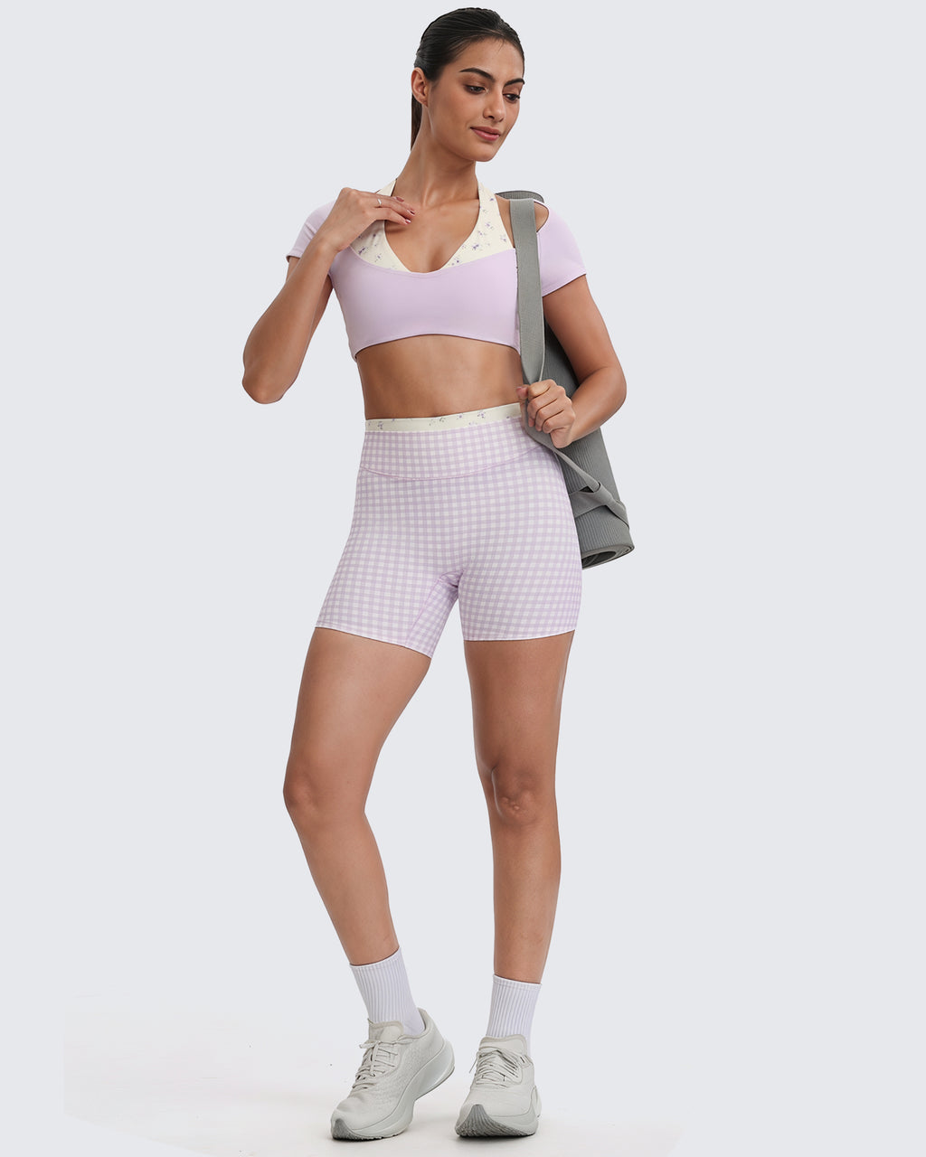 Aoxjox "Dual Core" Halter Crop Top Short Sleeve