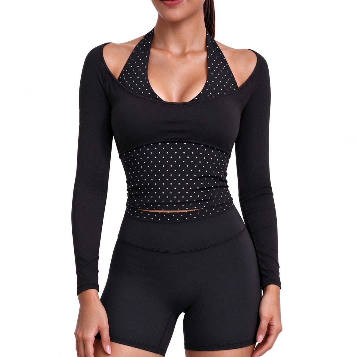 Aoxjox "Dual Core" Halter Long Sleeve T-Shirts