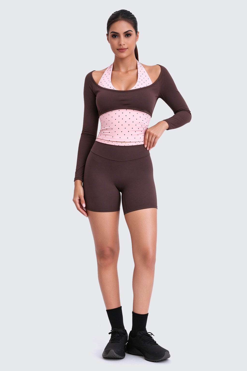 Aoxjox "Dual Core" Halter Long Sleeve T-Shirts