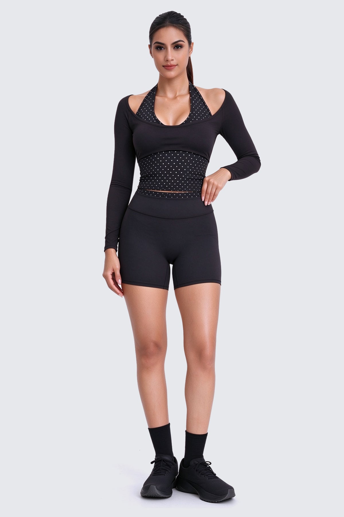 Aoxjox "Dual Core" Halter Long Sleeve T-Shirts