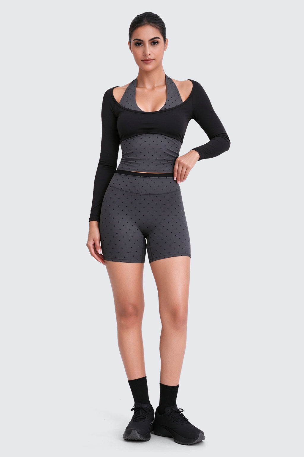 Aoxjox "Dual Core" Halter Long Sleeve T-Shirts