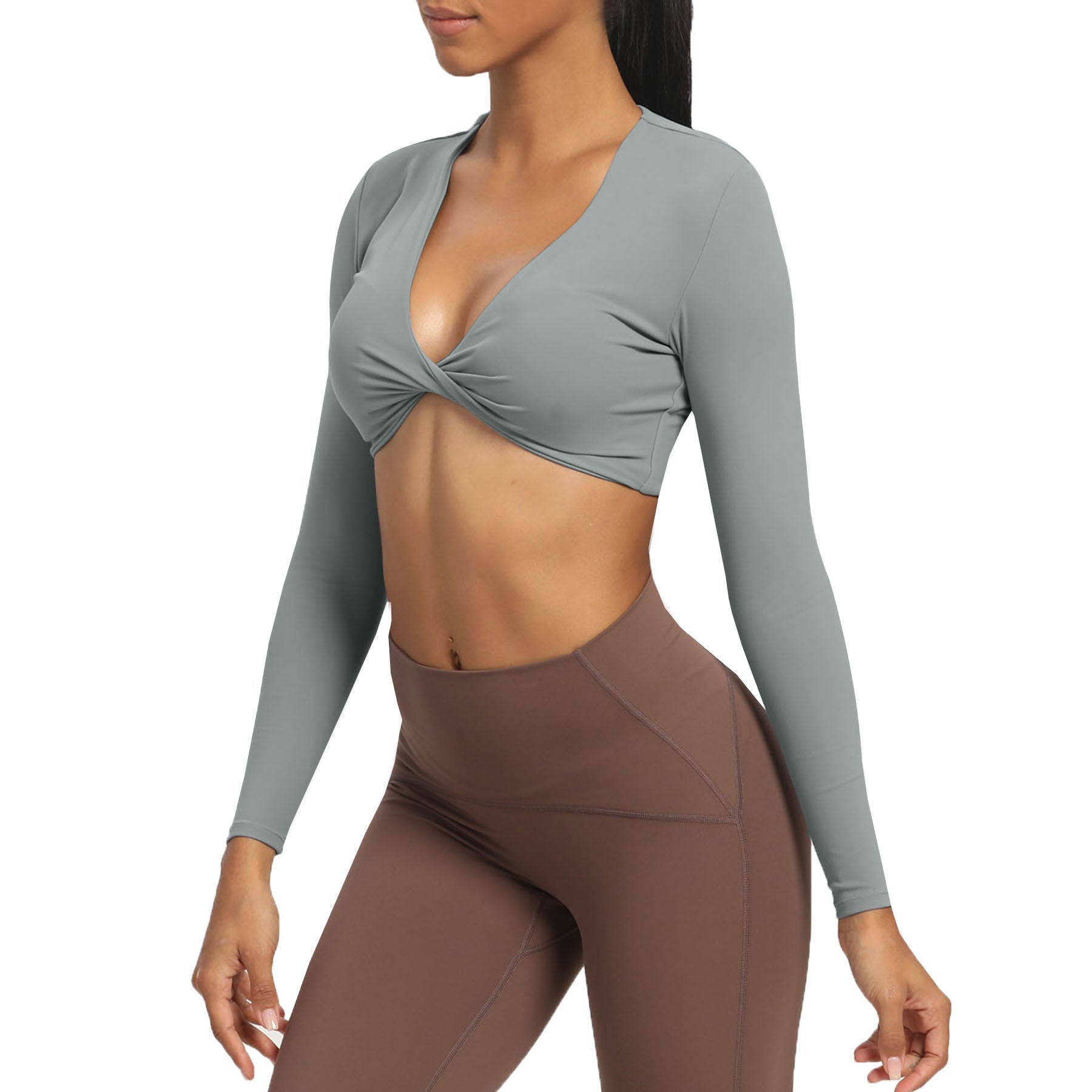 Aoxjox Deep V long-sleeved top