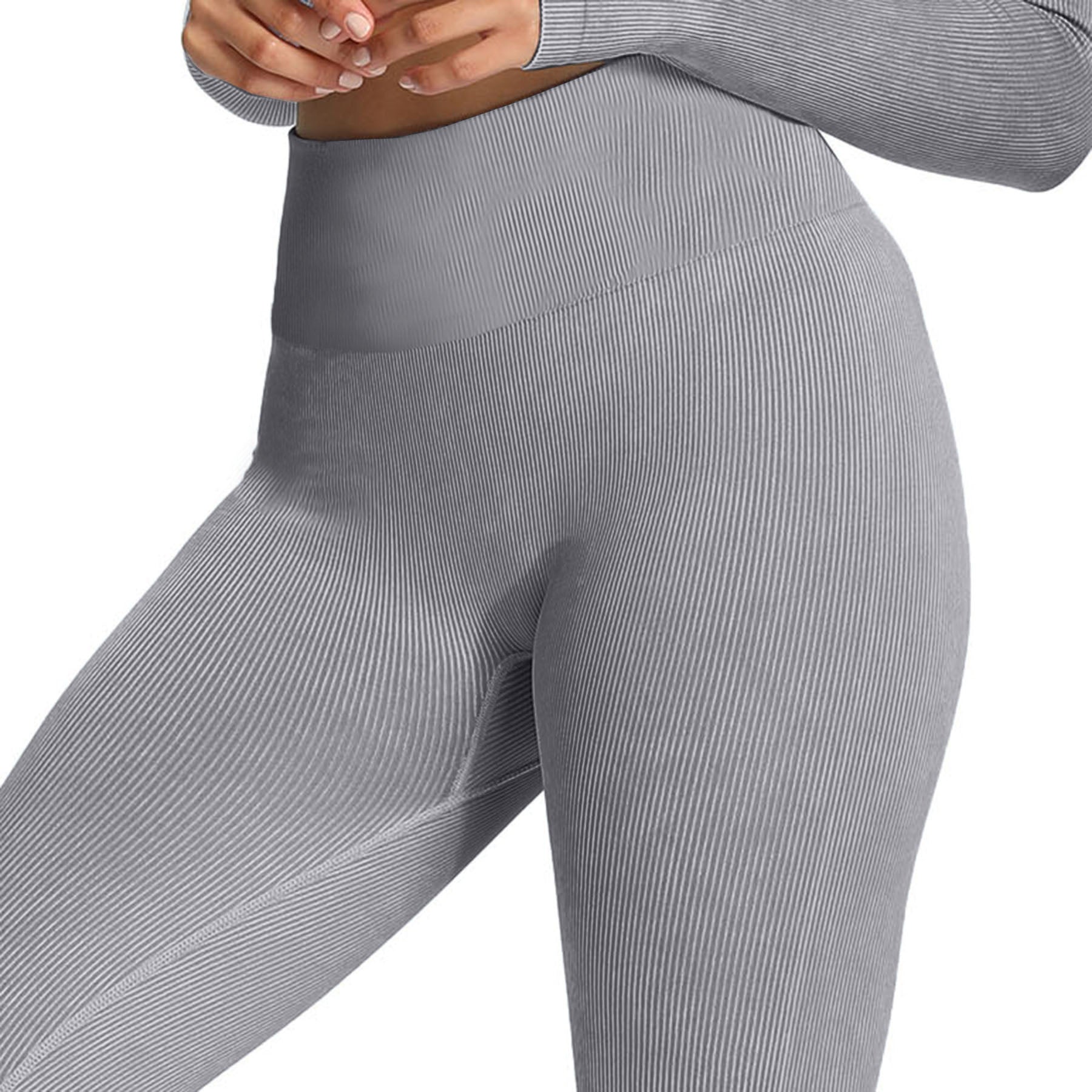 Aoxjox Women's Ribbed Washed Seamless Leggings