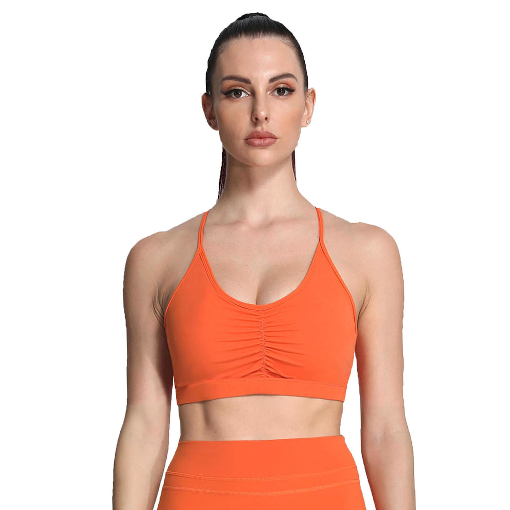 Aoxjox Strappy Ruched Crossover Bra