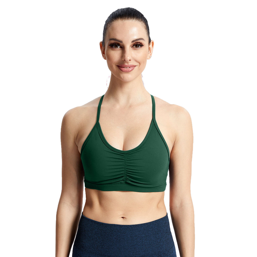 Aoxjox Strappy Ruched Crossover Bra