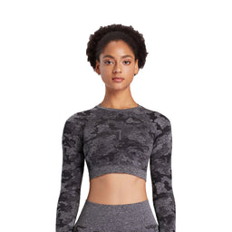 Aoxjox Long Sleeve crop Tops for Women clarissa Backless Workout crop T  Shirt Top (Purple Heather, Large)