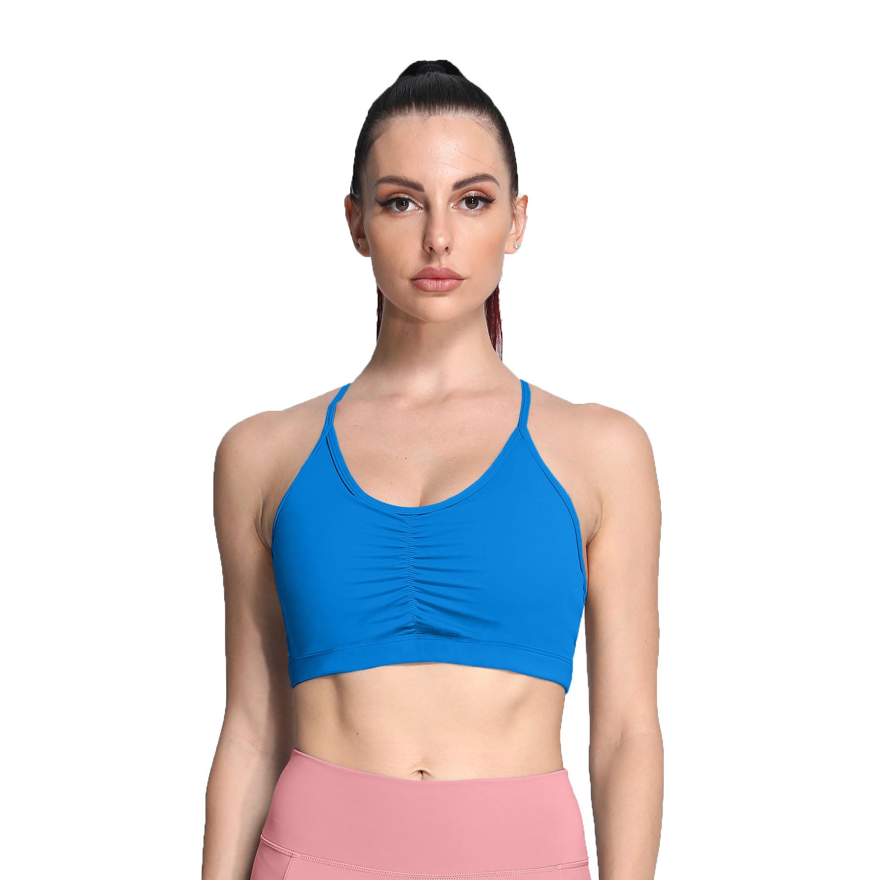 Aoxjox Strappy Ruched Crossover Bra