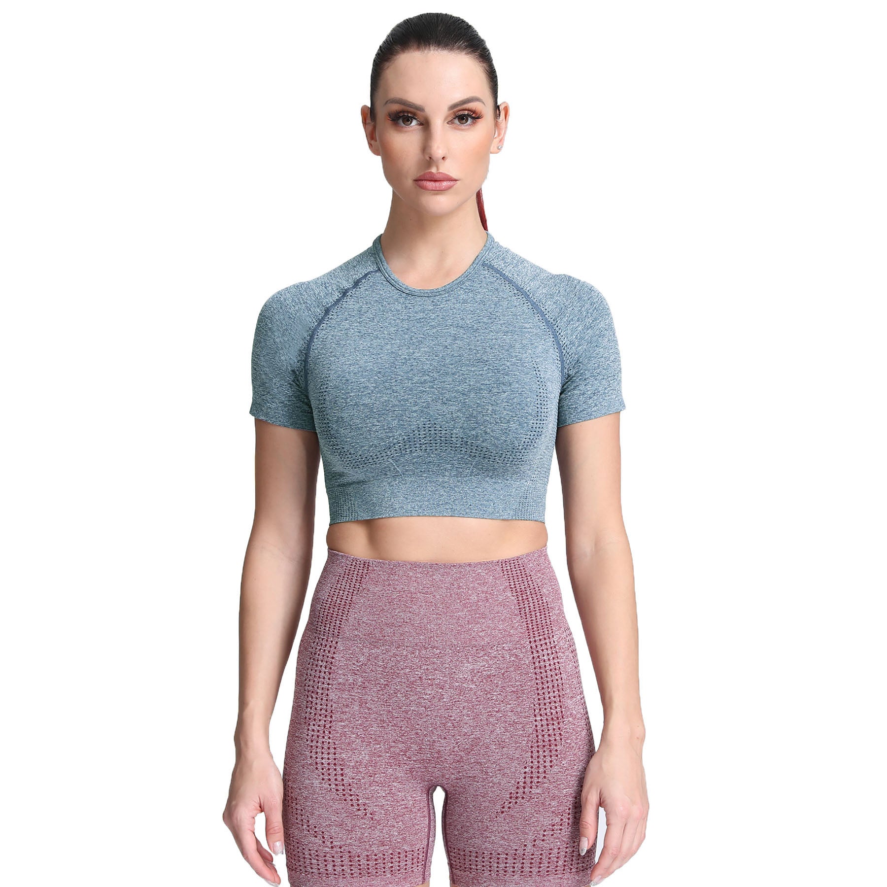 Aoxjox Vital Short Sleeve Crop Tops