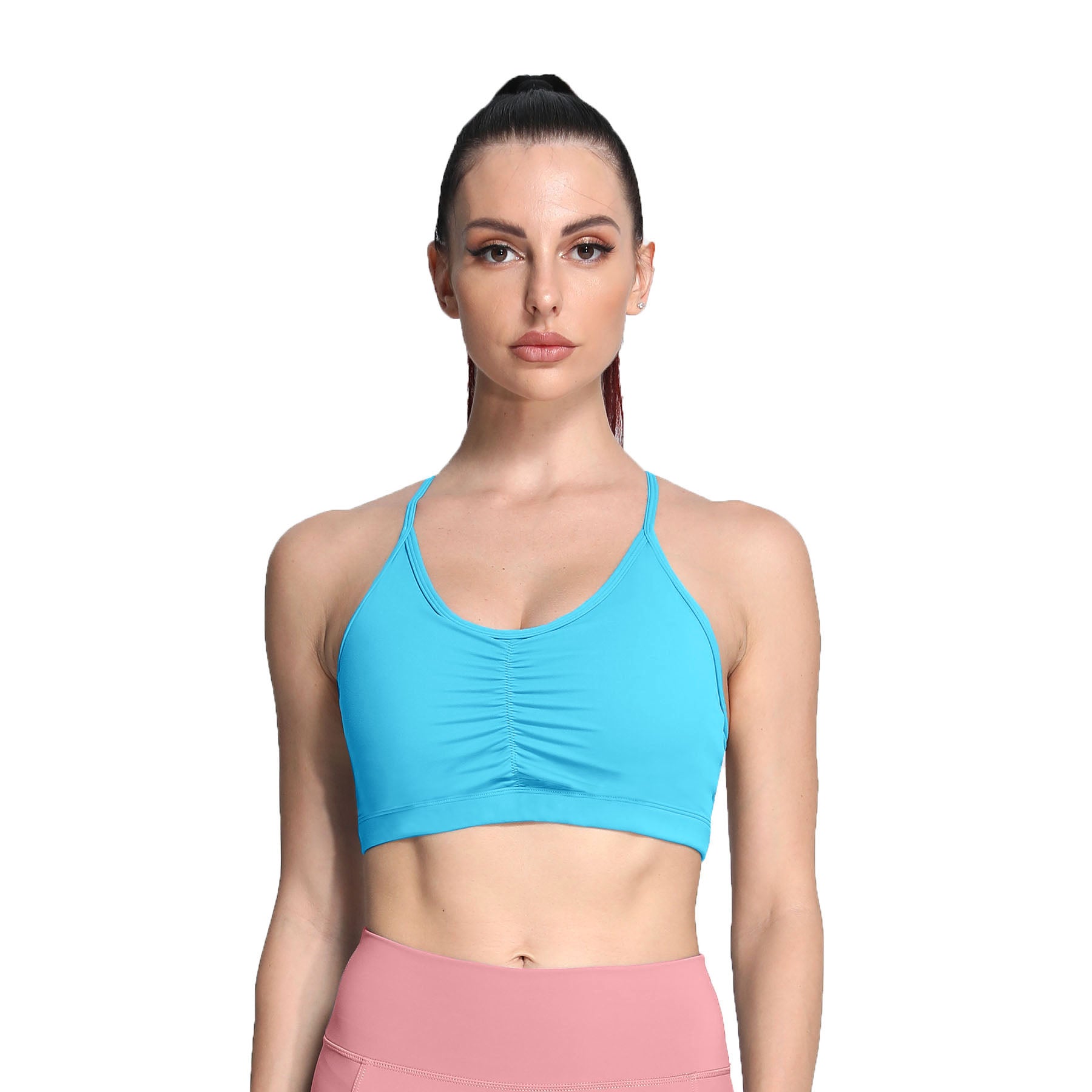 Aoxjox Strappy Ruched Crossover Bra