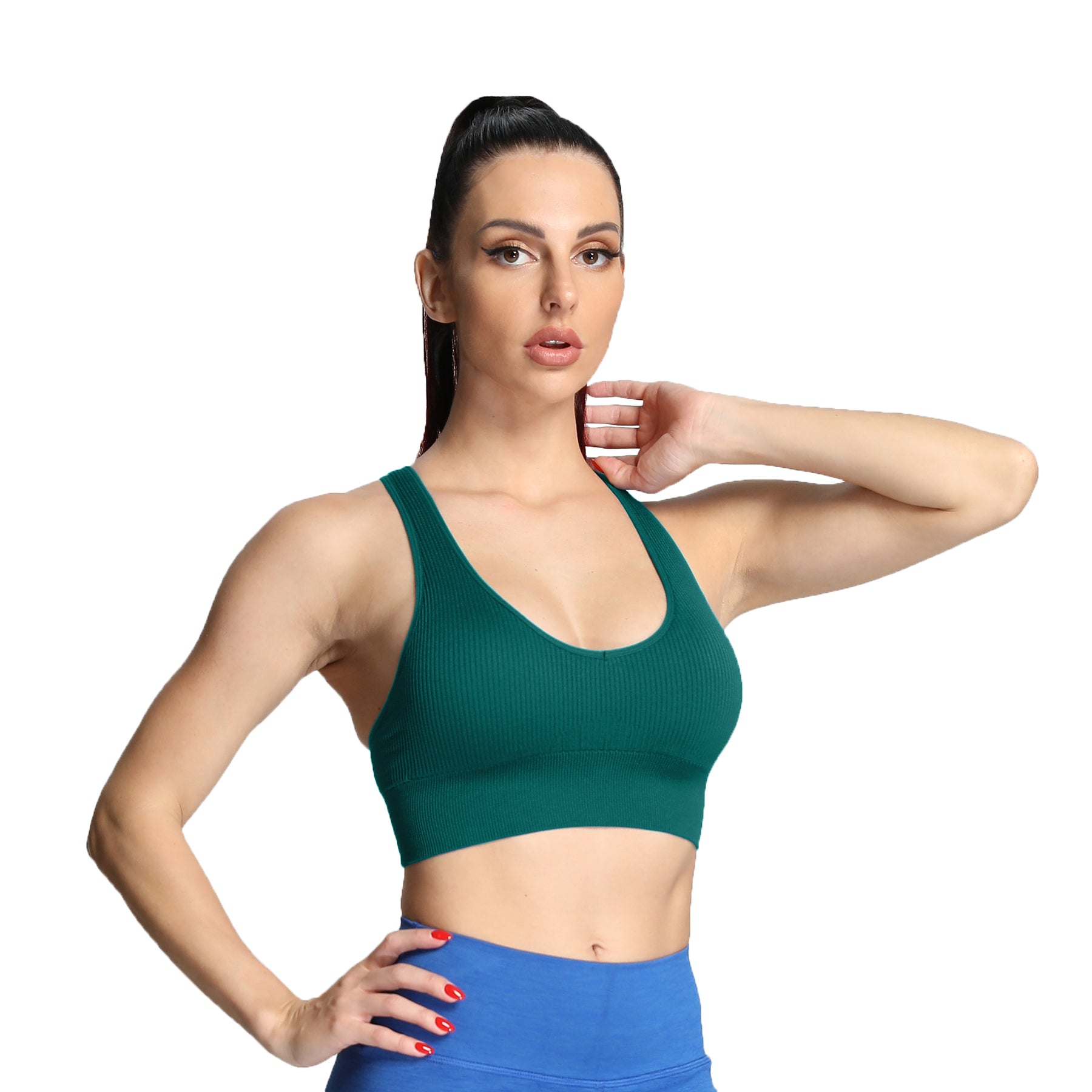 Aoxjox Ribbed Seamless Sports Bras