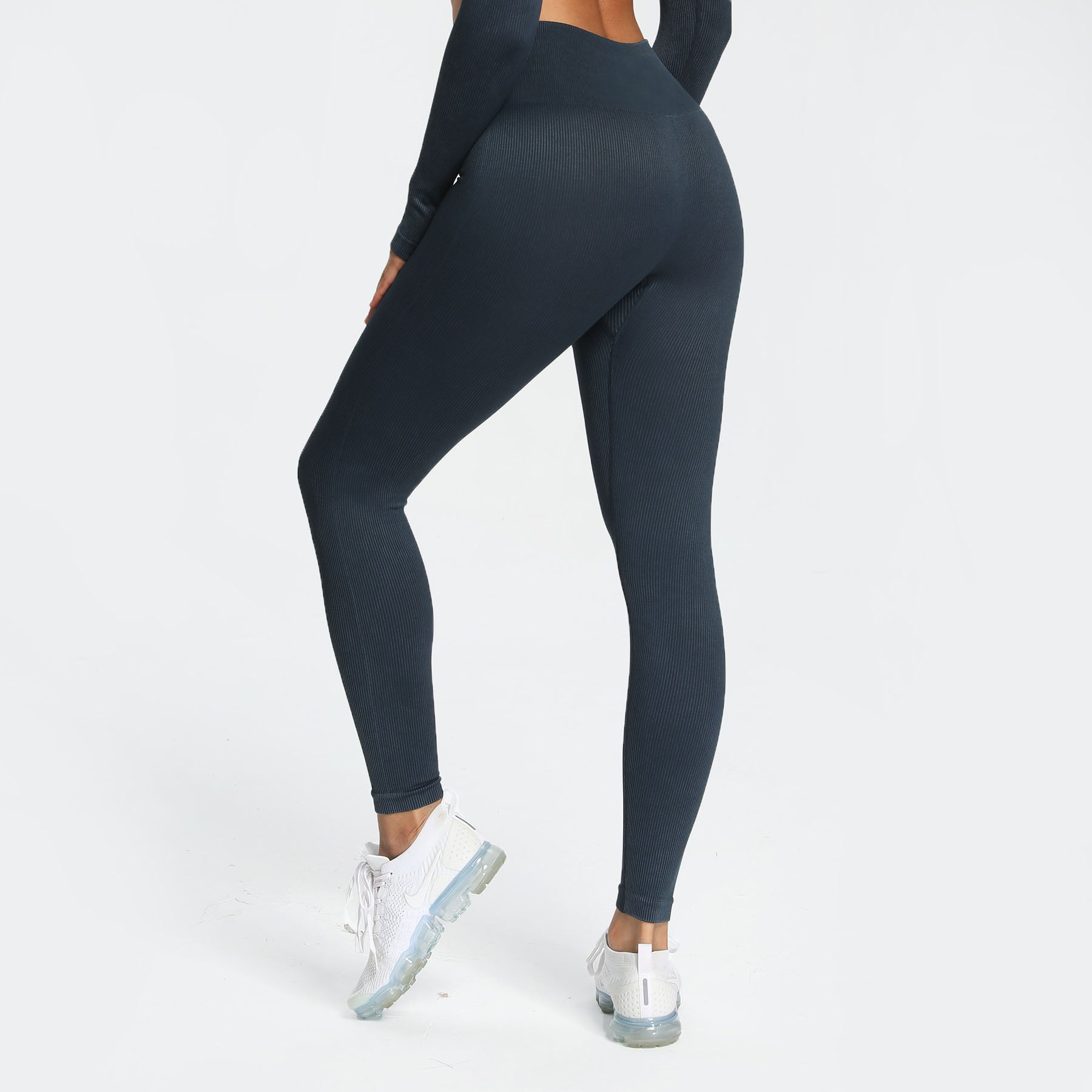 Aoxjox Women's Ribbed Washed Seamless Leggings