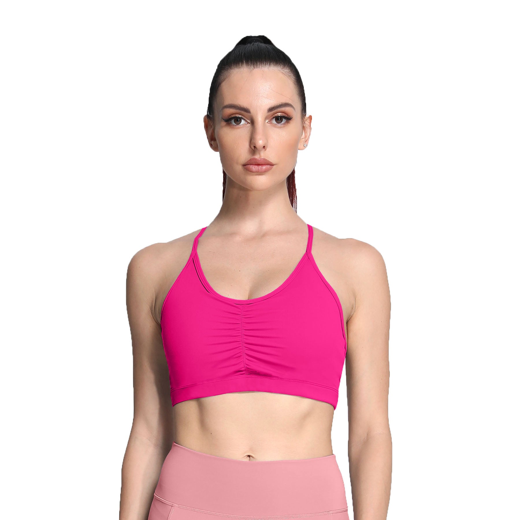 Aoxjox Strappy Ruched Crossover Bra