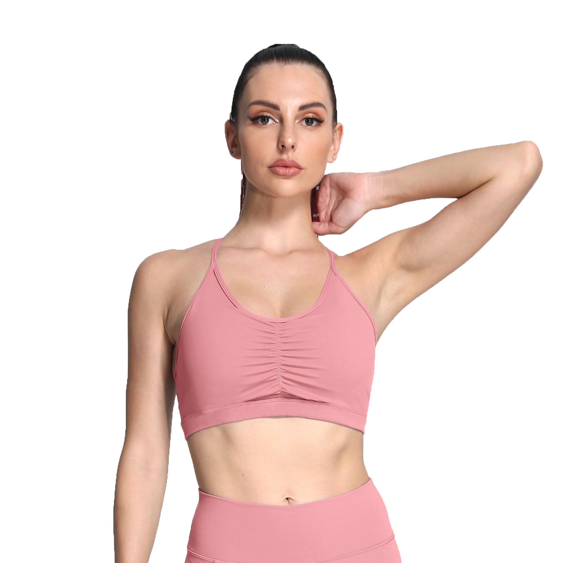 Aoxjox Strappy Ruched Crossover Bra