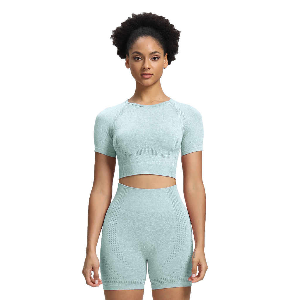 Aoxjox Vital Short Sleeve Crop Tops