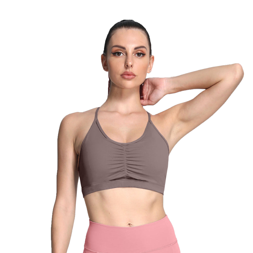 Aoxjox Strappy Ruched Crossover Bra