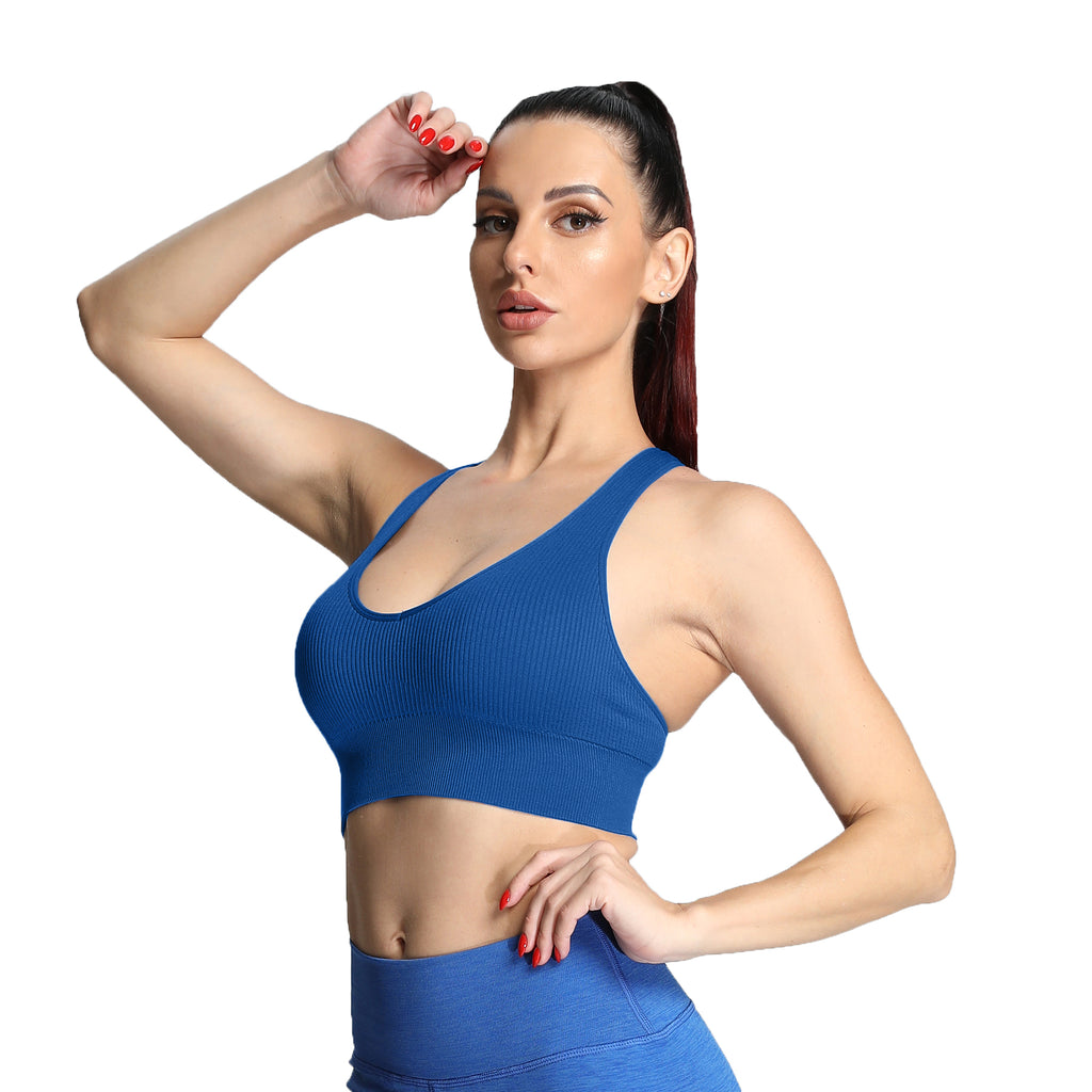 Aoxjox Ribbed Seamless Sports Bras