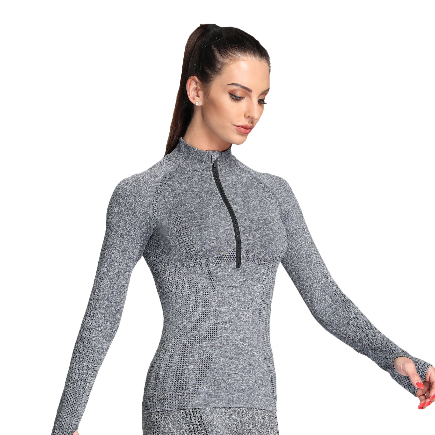 Aoxjox Women's Vital Long Sleeve Quarter Zip Pullover