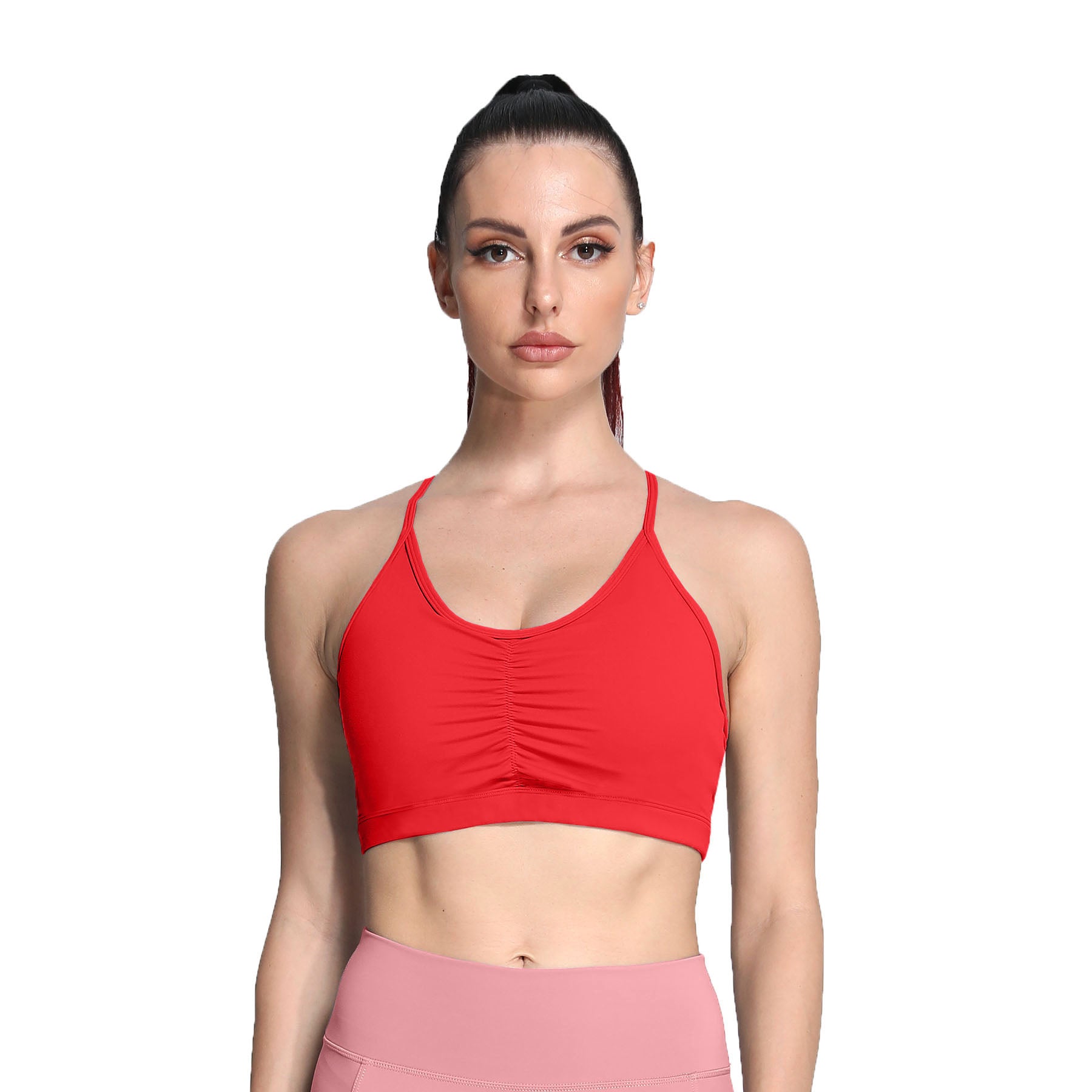 Aoxjox Strappy Ruched Crossover Bra