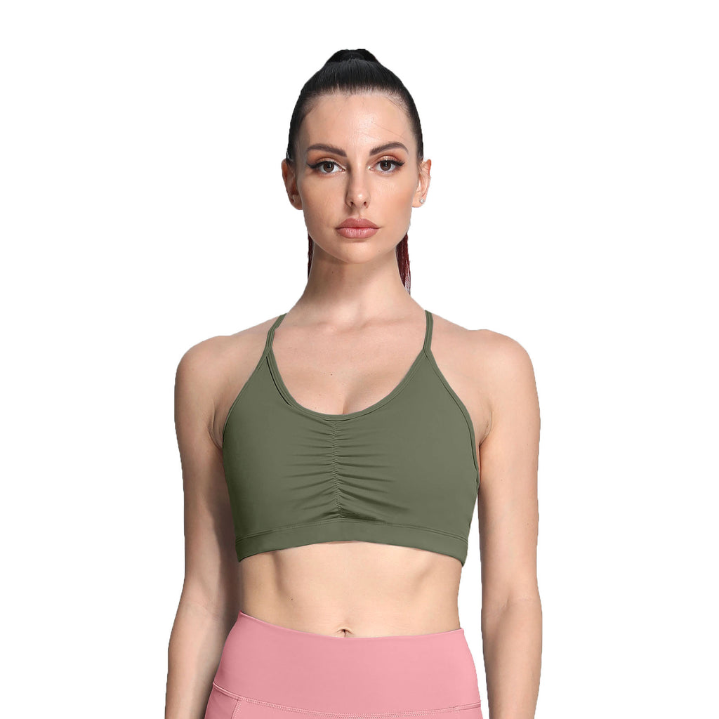 Aoxjox Strappy Ruched Crossover Bra