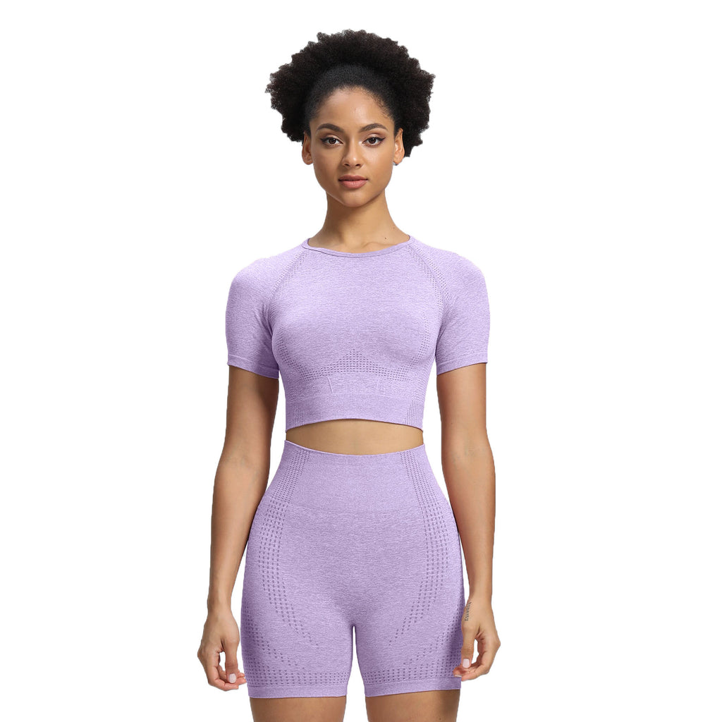 Aoxjox Vital Short Sleeve Crop Tops