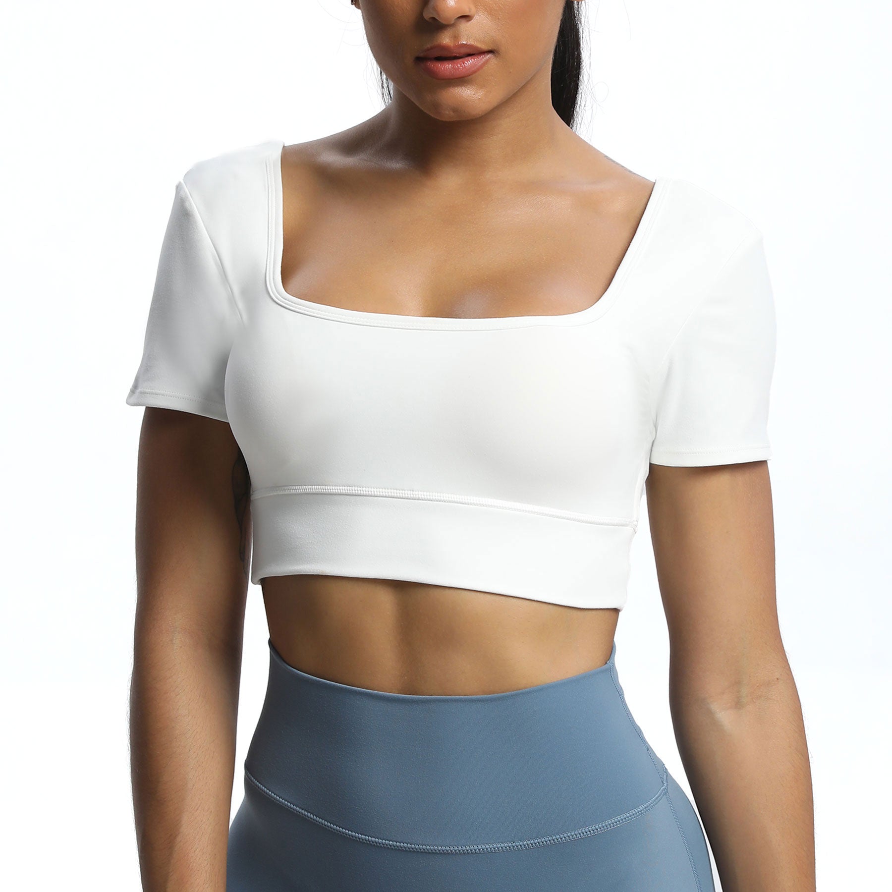 Aoxjox "Nancy"  V-Back Short-sleeved Crop Top