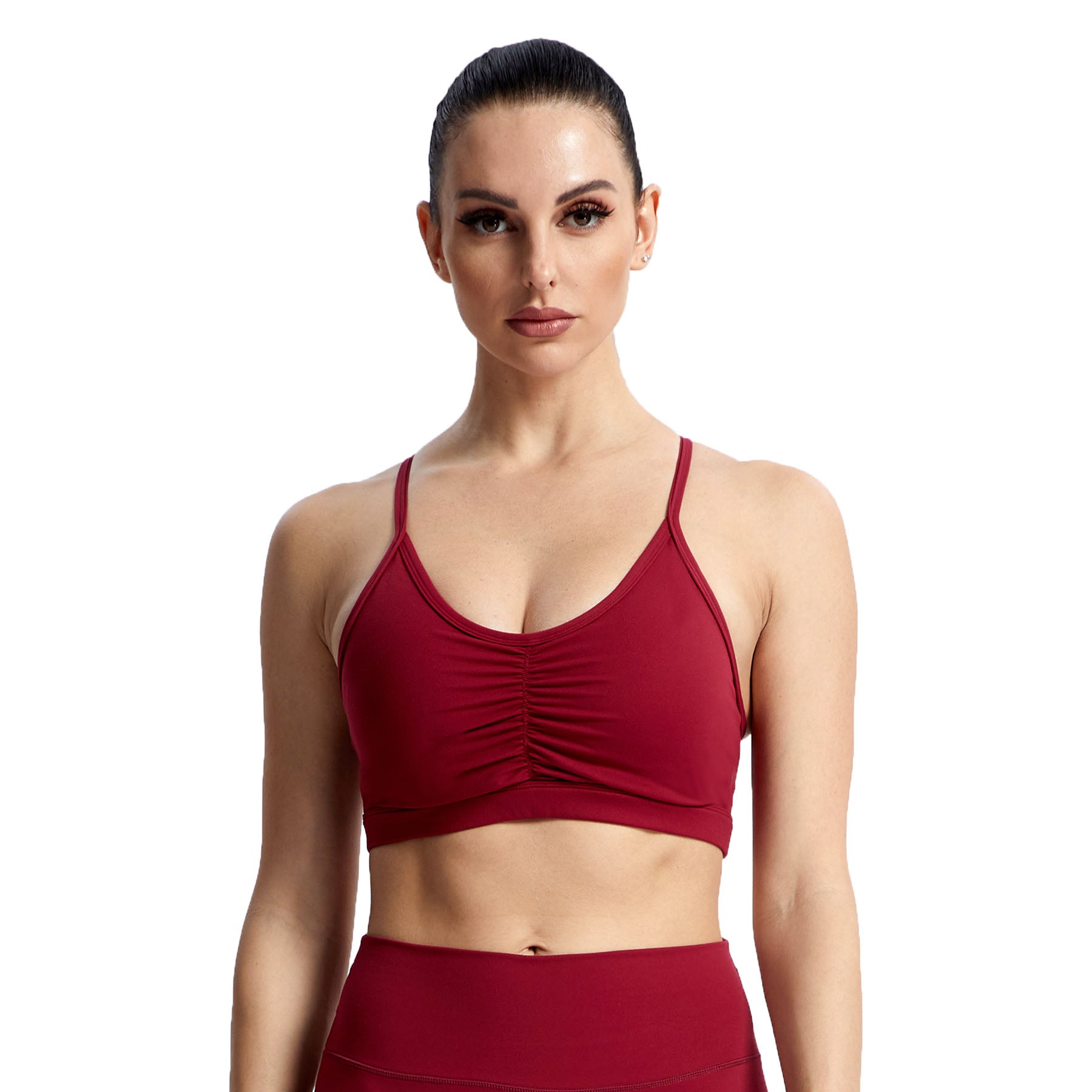 Aoxjox Strappy Ruched Crossover Bra