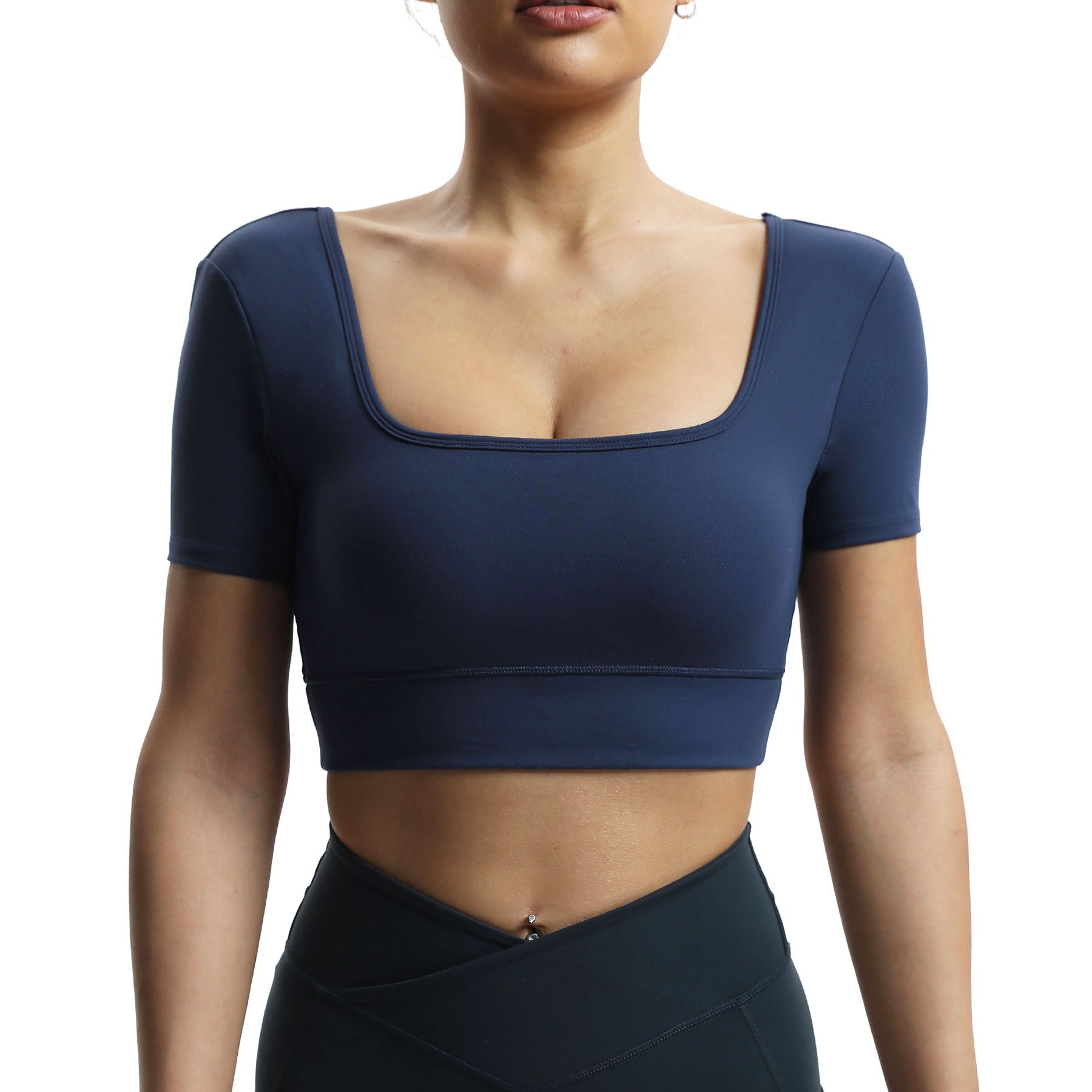Aoxjox "Nancy"  V-Back Short-sleeved Crop Top