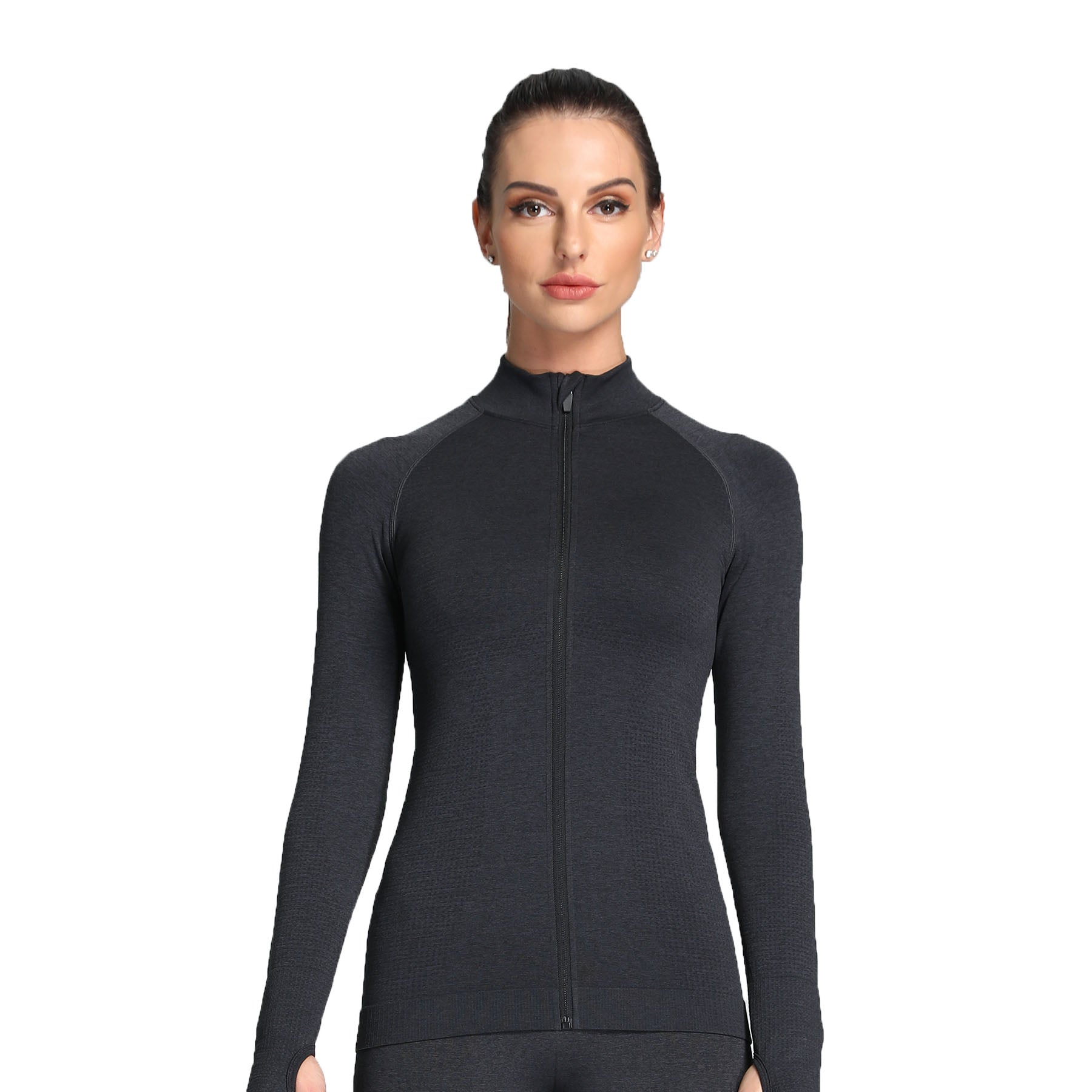 Aoxjox Vital Long Sleeve Full Zip Cropped Top
