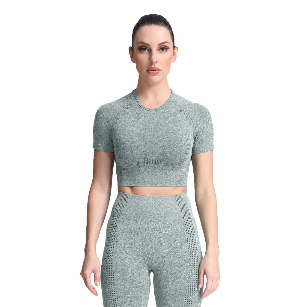 Aoxjox Vital Short Sleeve Crop Tops