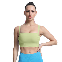  XMSM Women's Front Closure Sports Bras with Latex Chest Pad  Wireless Active Yoga Bras Shaping Tank Top V Neck Camisole (Color : Beige,  Size : XXXL/XXX-Large) : Clothing, Shoes & Jewelry