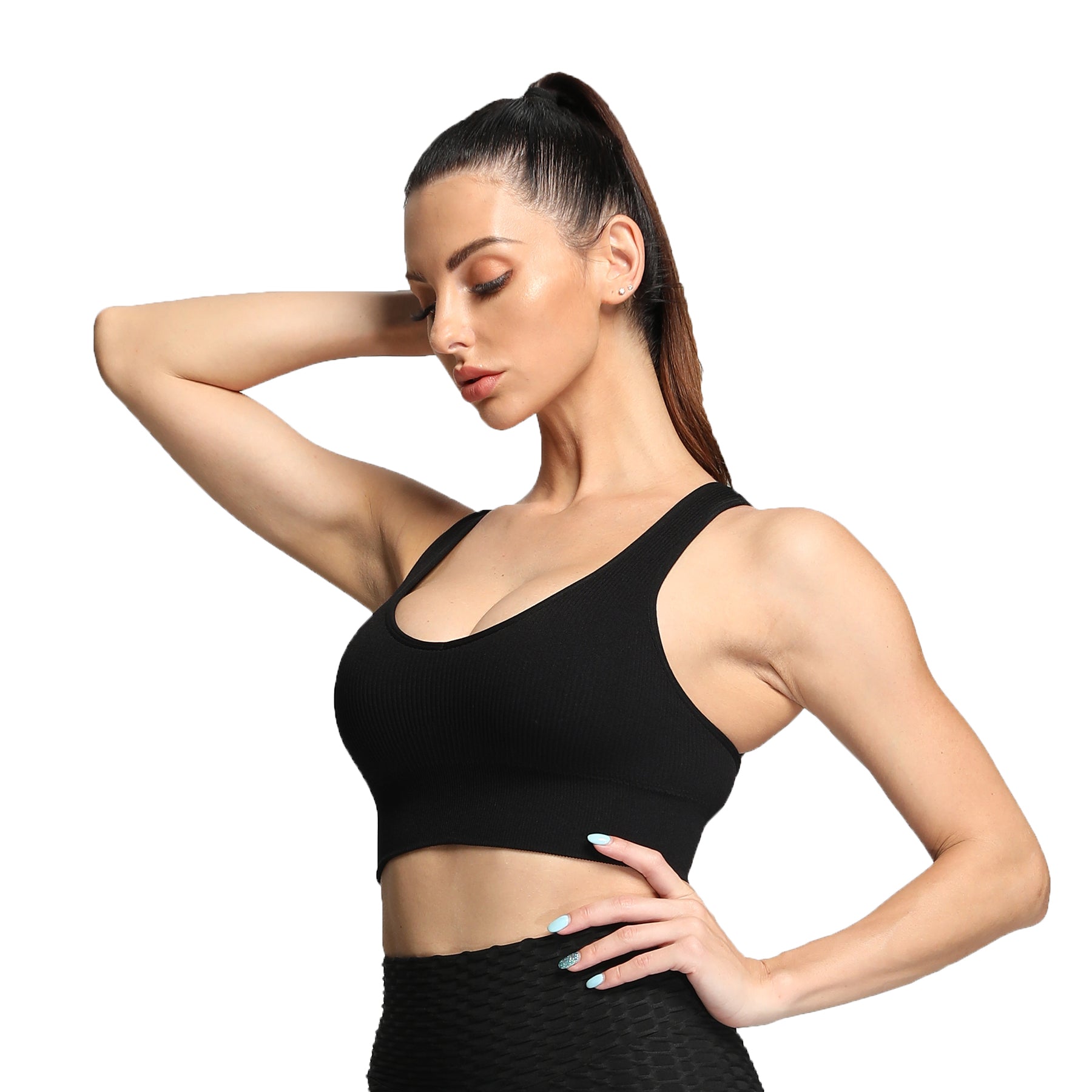 Aoxjox Ribbed Seamless Sports Bras