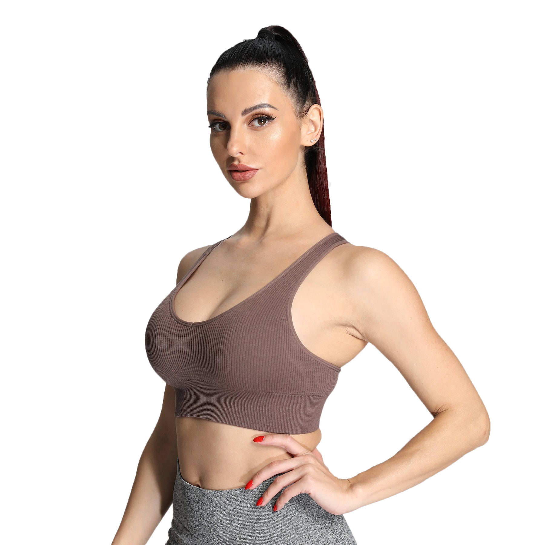 Aoxjox Ribbed Seamless Sports Bras