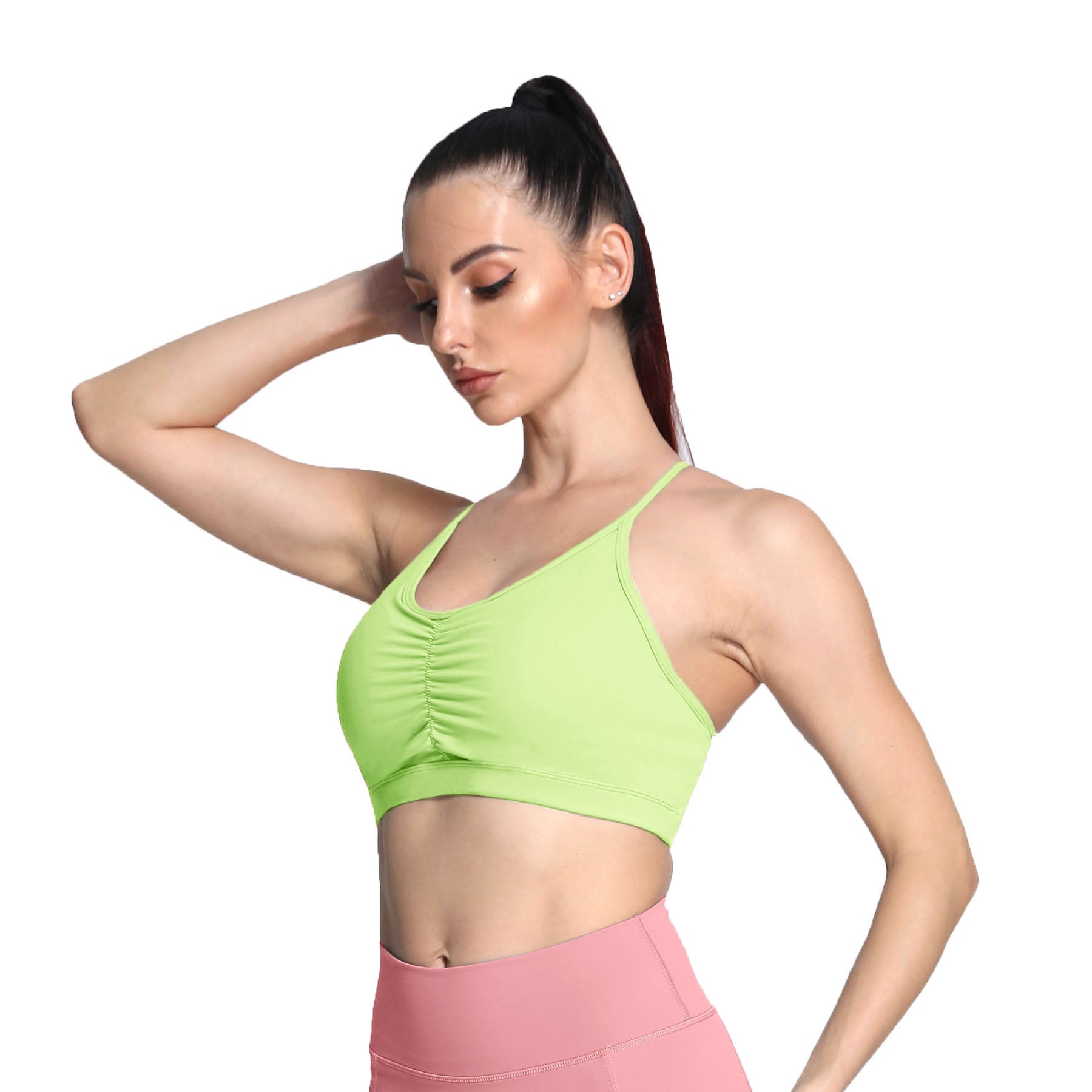 Aoxjox Strappy Ruched Crossover Bra