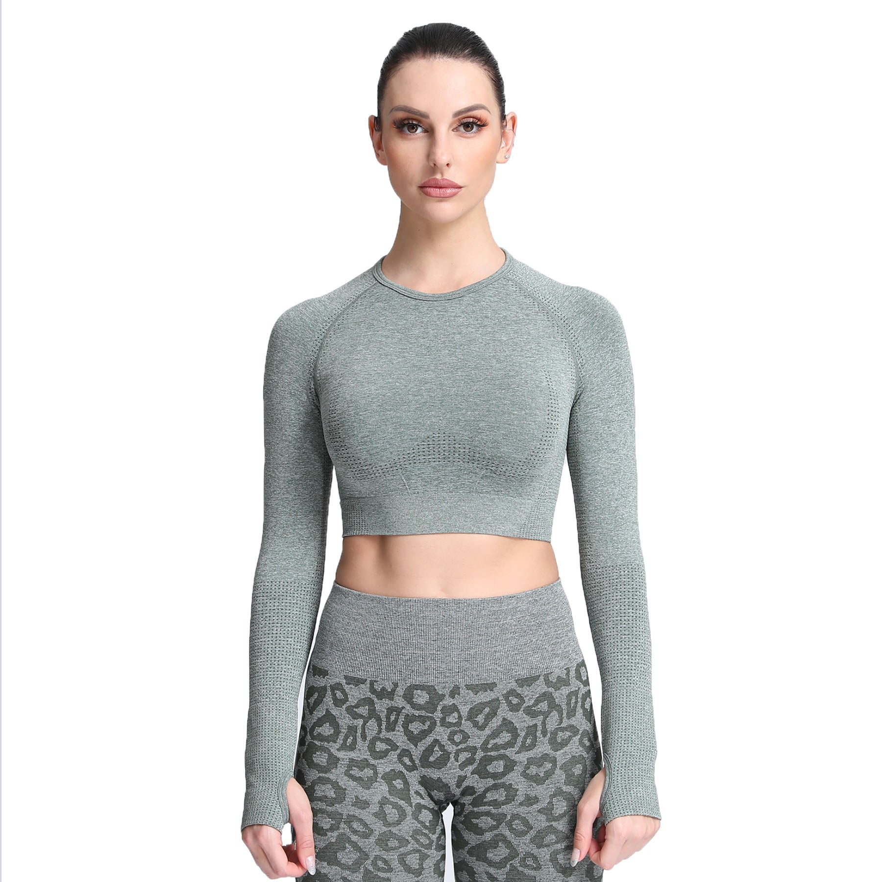 Aoxjox Vital Long Sleeve Crop Top