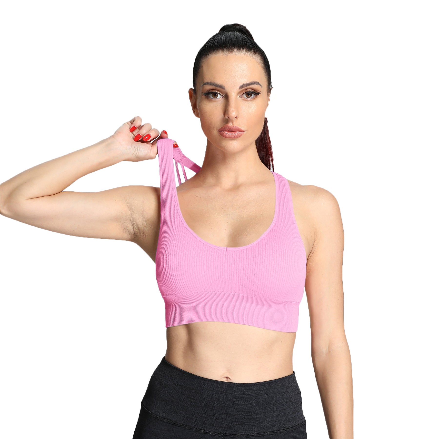 Aoxjox Ribbed Seamless Sports Bras