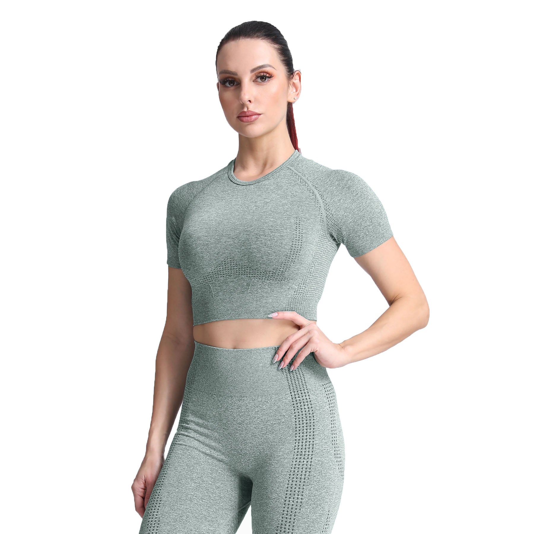 Aoxjox Vital Short Sleeve Crop Tops
