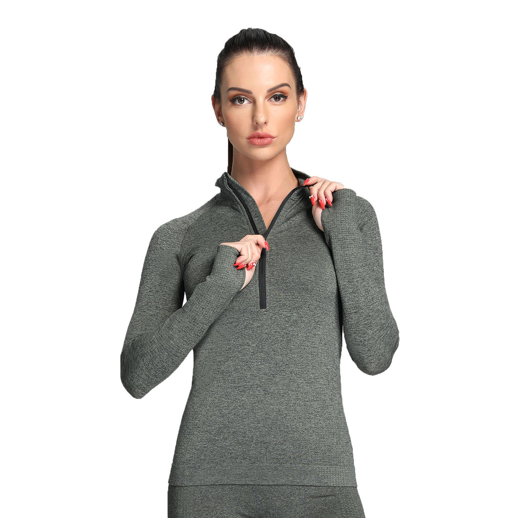 Aoxjox Women's Vital Long Sleeve Quarter Zip Pullover