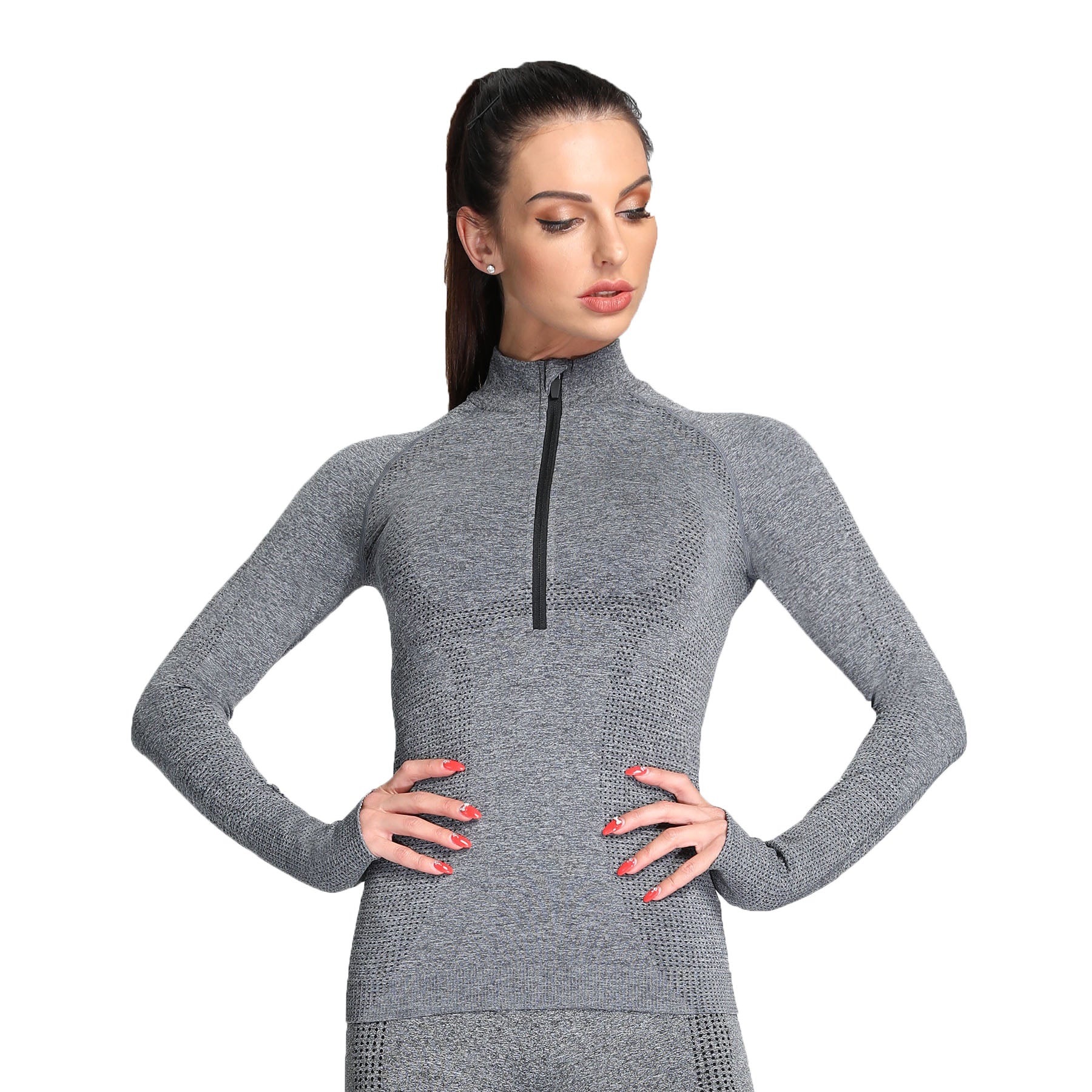 Aoxjox Women's Vital Long Sleeve Quarter Zip Pullover