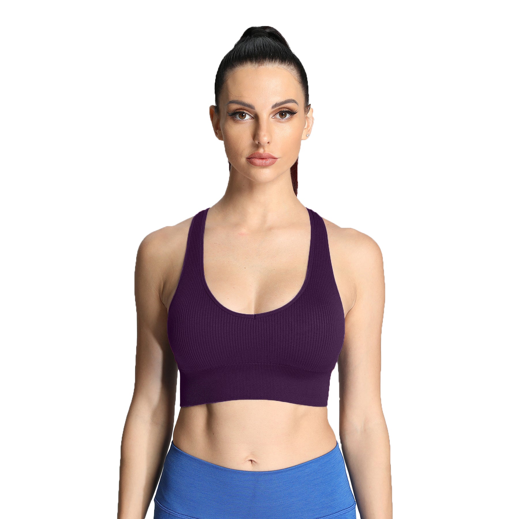 Aoxjox Ribbed Seamless Sports Bras