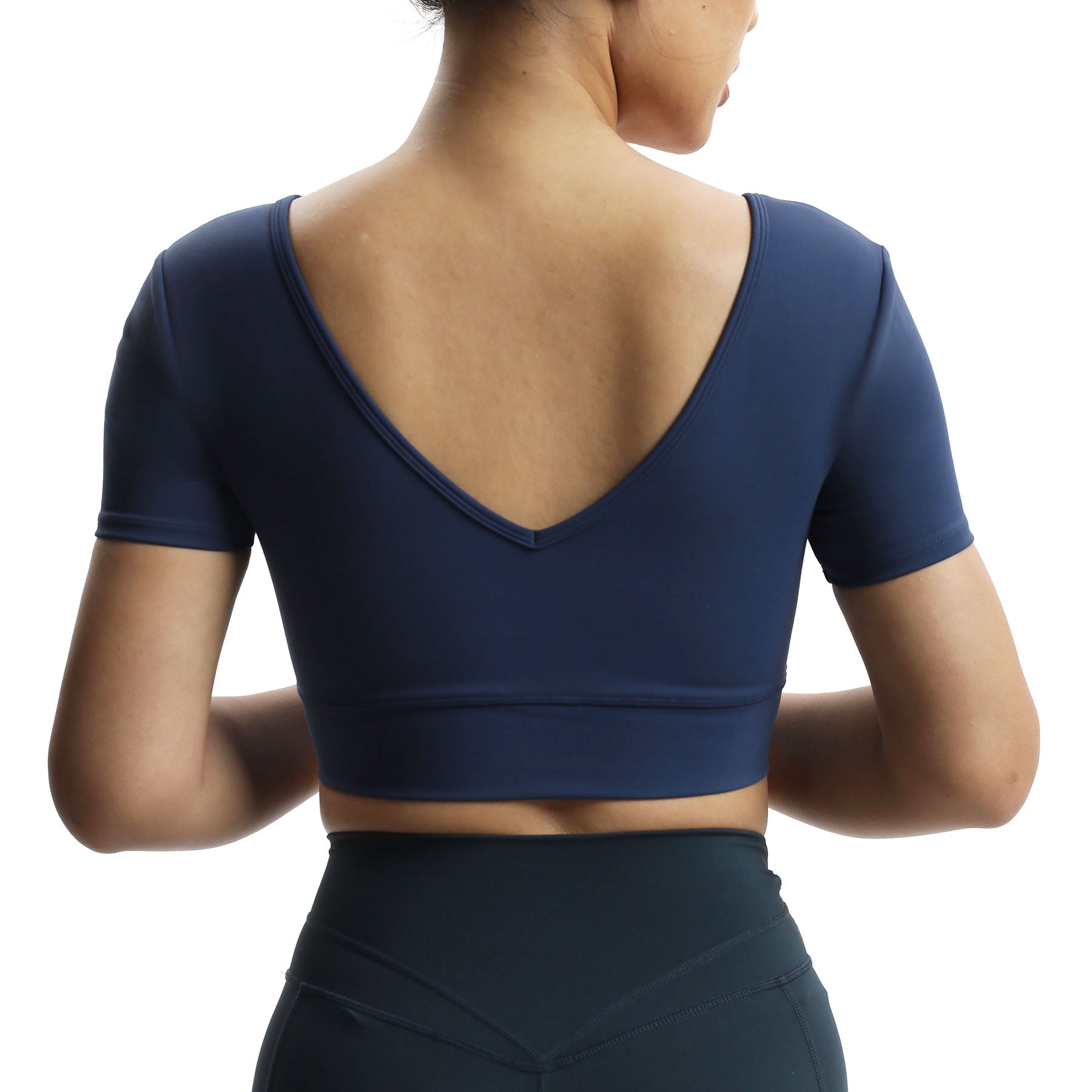 Aoxjox "Nancy"  V-Back Short-sleeved Crop Top