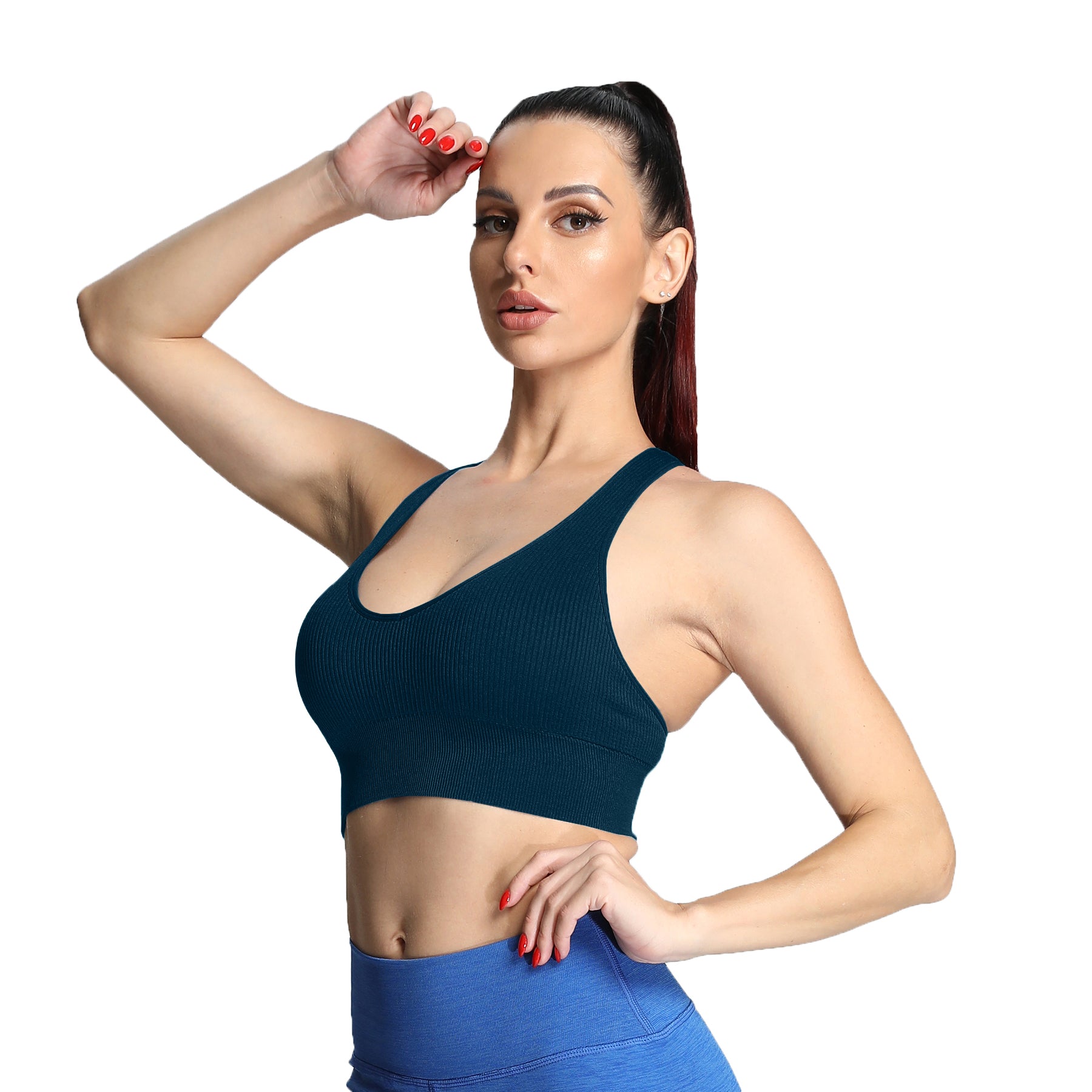 Aoxjox Ribbed Seamless Sports Bras