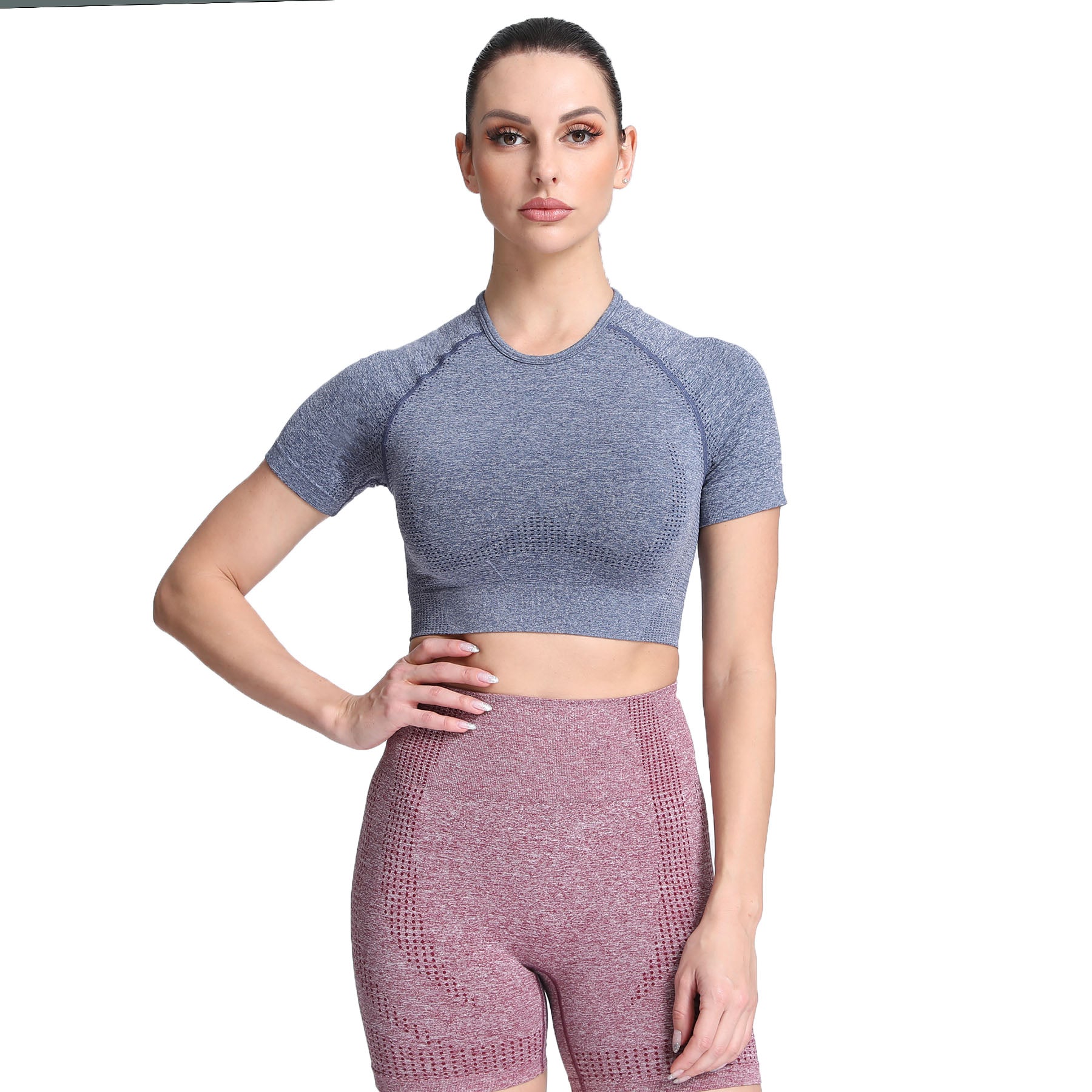 Aoxjox Vital Short Sleeve Crop Tops