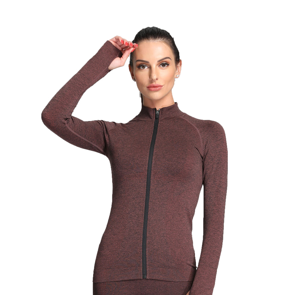 Aoxjox Vital Long Sleeve Full Zip Cropped Top