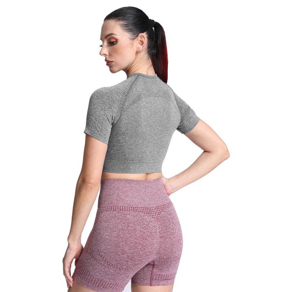 Aoxjox Vital Short Sleeve Crop Tops
