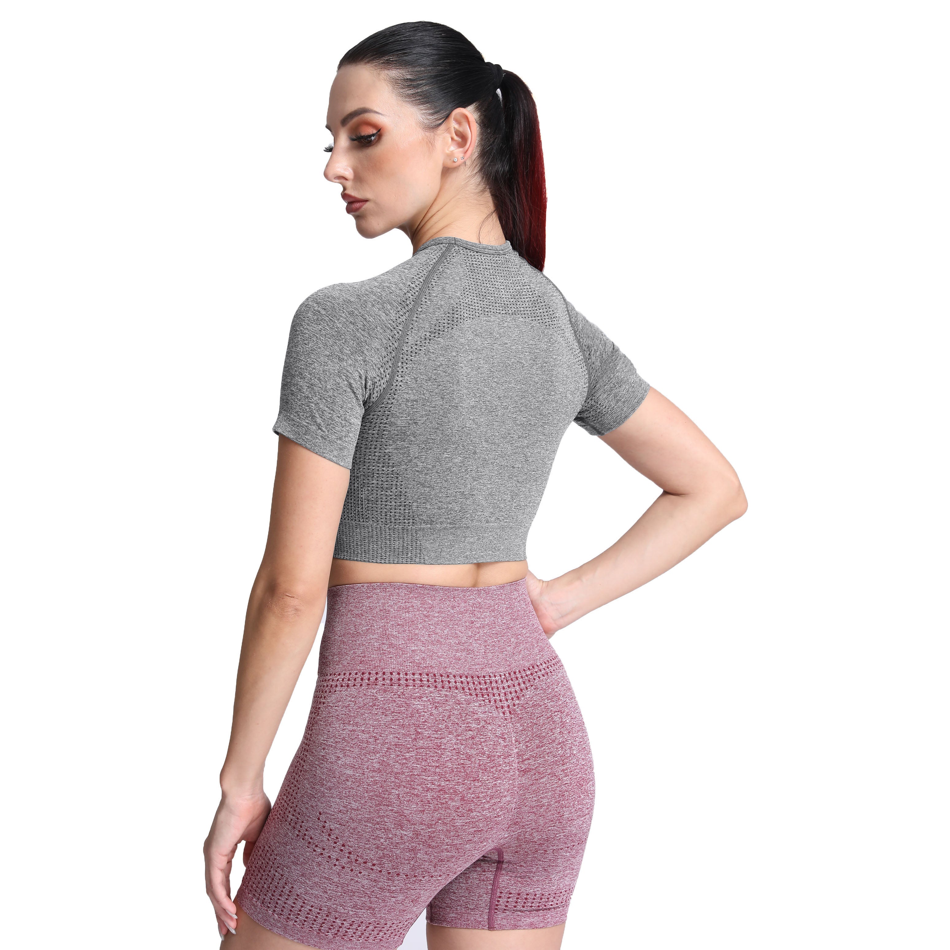 Aoxjox Vital Short Sleeve Crop Tops