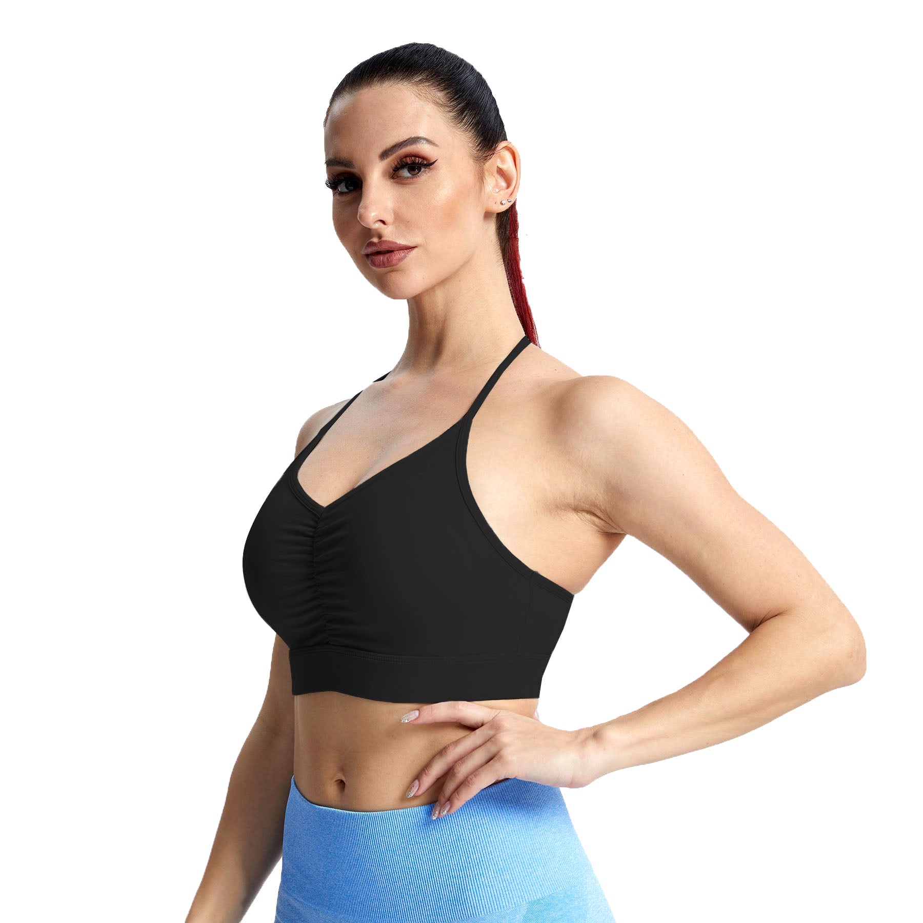 Aoxjox Ruched T back sling Bras