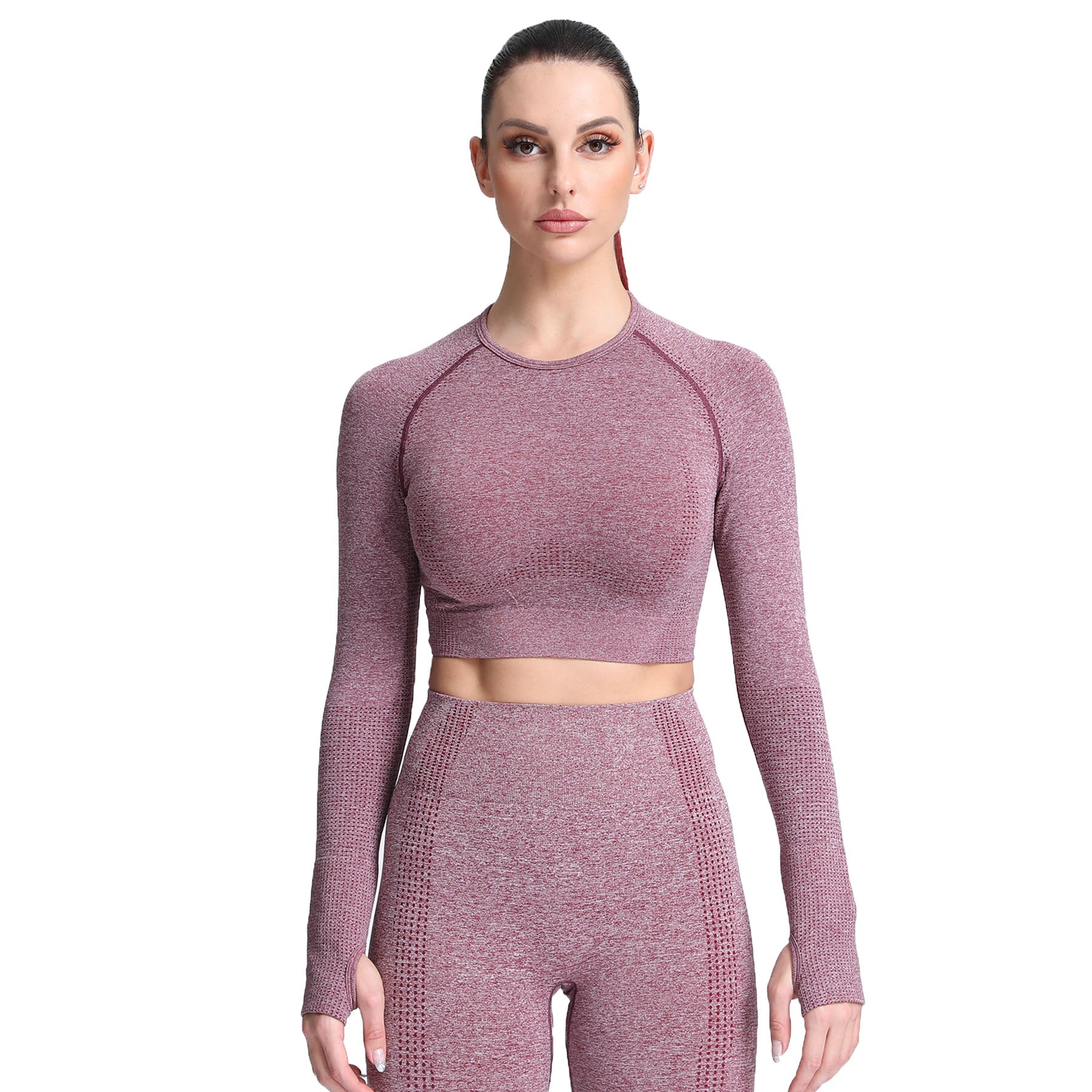 Aoxjox Vital Long Sleeve Crop Top